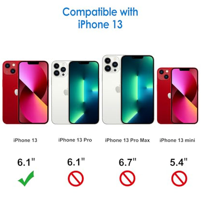 JETech Case for iPhone 13 6.1-Inch, Non-Yellowing Shockproof Phone Bumper Cover, Anti-Scratch Clear Back (Red) - color: Red