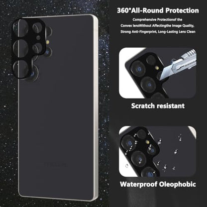 3+2 Pack Screen Protector for Samsung Galaxy S25 Ultra Flexible TPU Film (NOT Glass) with Tempered Glass Camera Lens Protector. Easy Installation, Self-Healing HD Clear Screen Protector
