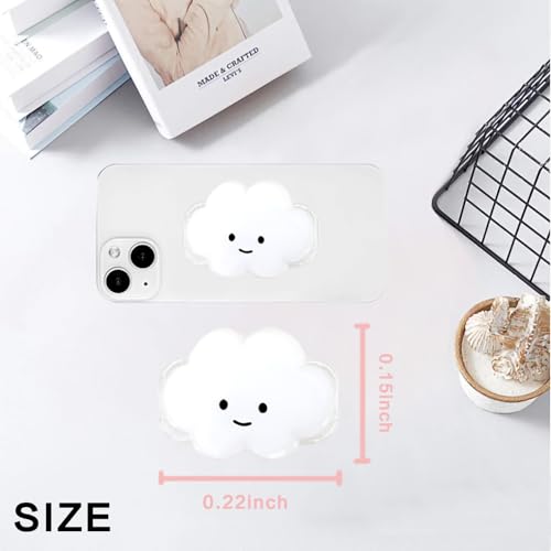 Phone Grip Cute 2D Cloud Shape Collapsible Expandable, Smartphone Tablet Cell Phone Grip Stand Holder (White) - color: White
