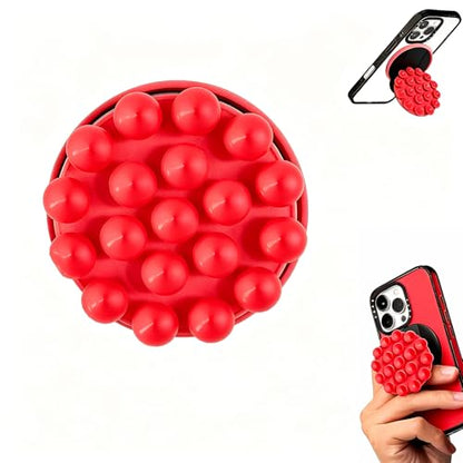 Rookii Strong Magnetic Suction Cup Phone Grip Stand,Compatible MagSafe Phone Ring Holder with Kickstand,Secure Grip for Hands-Free Viewing,for iPhone and Android Phones (red) - color: red