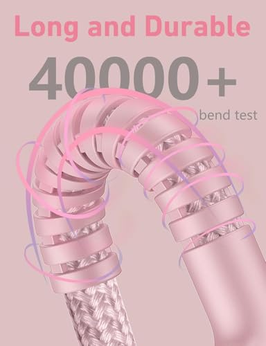 USB C to Lightning Cable 10FT, 2Pack iPhone Charger Fast Charging-Pink - color: Pink, size: 10FT, style: USB C to Lightning