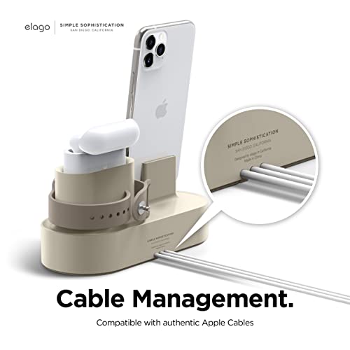elago 3 in 1 Charging Station for iPhone, AirPods, AirPods Pro, Apple Watch - color: Classic White