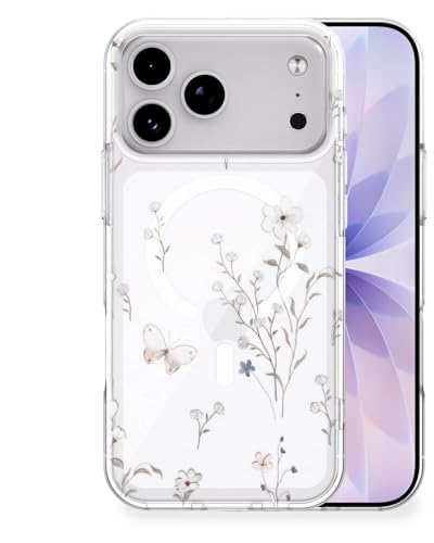 Feams for iPhone 17 Pro Case [Compatible with Magsafe] Slim Shockproof Protective Clear Phone Cover for iPhone 17 Pro 6.3" Women Girls, Meadow Floral - color: Meadow Floral, size: for iPhone 17 Pro (6.3 Inch)