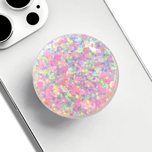 Stretchable Phone Stand, Suitable for Circular Foldable Phone Accessories for Mobile Phones and Tablets- Transparent Shine(Starlight Heart) - color: Starlight Heart