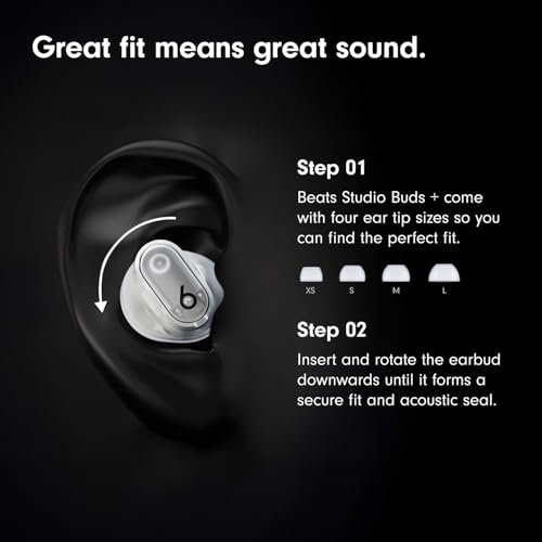 Beats Studio Buds + | True Wireless Noise Cancelling Earbuds, Enhanced Apple & Android Compatibility, Built-in Microphone, Sweat Resistant Bluetooth Headphones, Spatial Audio - Ivory - color: Ivory, style: Standalone