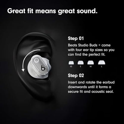 Beats Studio Buds + | True Wireless Noise Cancelling Earbuds, Enhanced Apple & Android Compatibility, Built-in Microphone, Sweat Resistant Bluetooth Headphones, Spatial Audio - Ivory - color: Ivory, style: Standalone