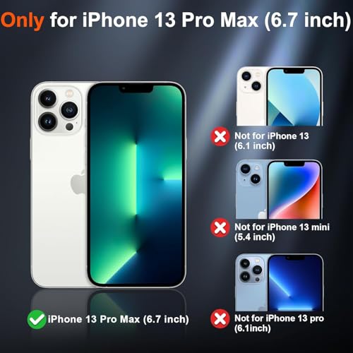 Compatible with Pack of 2 Case iPhone 13 PRO MAX Case Clear MagSafe + Clear, 2.5mm Shockproof Military Grade Drop Protection, Hard Transparent Anti Yellowing Back - color: Clear MagSafe + Clear, size: IPHONE 13 PRO MAX