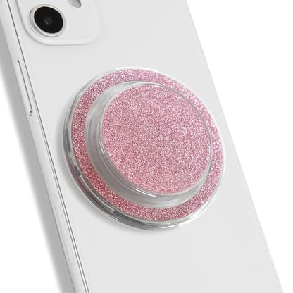 On The Grip Bling Bling Glitter Phone Grip & Stand - Elegant Magsafe Compatible Phone Holder for Secure Grip and Hands-Free Viewing (Pink)