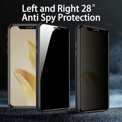 Slanku 3Pack Privacy Screen Protector for iPhone 11/XR Tempered Glass Frame - size: 11/XR
