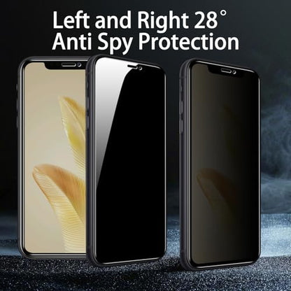 Slanku 3Pack Privacy Screen Protector for iPhone 11/XR Tempered Glass Frame - size: 11/XR