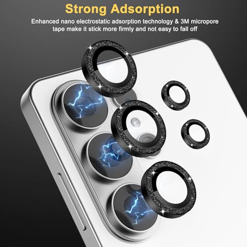 Camera Lens Protector for Samsung Galaxy S26 Ultra, Glitter Black - color: Glitter Black