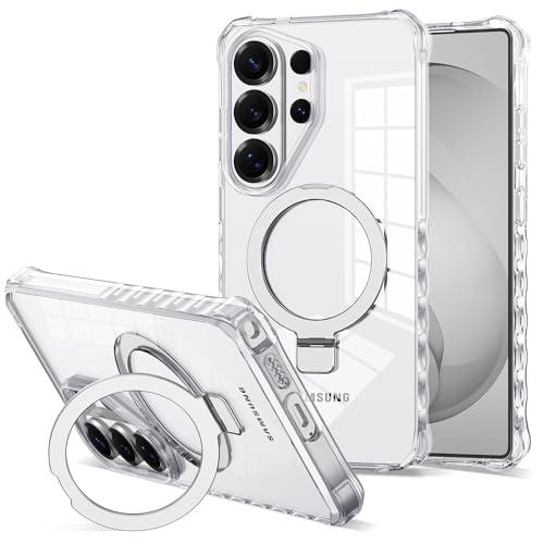 Compatible with Clear Samsung Galaxy S26 Ultra Case 6.9'' with Magnetic Ring Stand [Compatible with Mag-Safe] Military-Grade Wave Frame Phone Case for S26 Ultra, Clear - color: Clear, size: Samsung Galaxy S26 Ultra