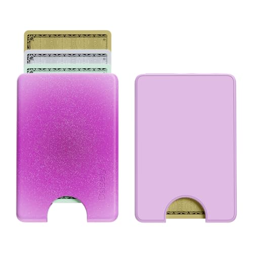 Casely MagWallet | Aura | Violet Soul | Purple | Slim Wallet Card Holder | Compatible with MagSafe | Soft-Touch Hard Silicone | Holds Up to 3 Cards - color: Aura | Violet Soul | Purple