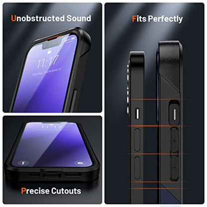 Designed for iPhone 14 Case iPhone 13 Case 2 in 1 Gift Militay Grade Drop Protective Rugged Heavy Duty Cover Shockproof Case for iPhone 14 Phone Case for Women Men boy Girl (Blue+Black) - color: Blue+Black