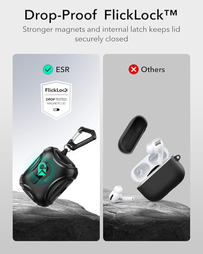 ESR for AirPods Pro 2 Case, Compatible with MagSafe, Cyber Series, Black - color: Black, size: AirPods Pro 2&1 Case