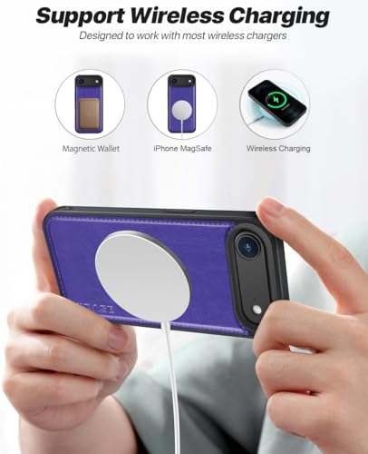 OCASE for iPhone Air Detachable Wallet Case with Card Holder, 2 in 1 PU Leather Flip Folio with RFID Blocking Stand Wrist Strap Shockproof Phone Cover 6.5 Inch 2025, Purple - color: Purple, size: iPhone Air