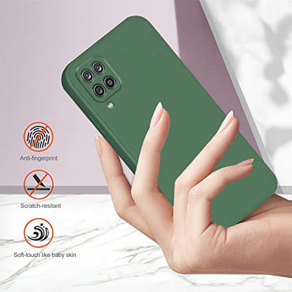 Soft Silicone Protective Case for Samsung A42 5G (Dark Green) | Matte Soft Touch for Samsung Galaxy A42 5G Phone Case Silicone Slim Cute Anti-Fingerprint Elegant Cover Shockproof Aesthetic - color: Dark Green