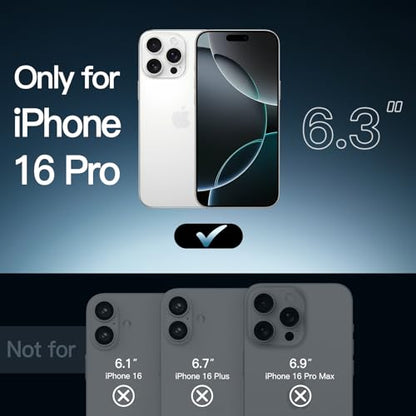 JETech Case for iPhone 16 Pro, Anti-Yellowing, Clear | Shockproof Protection, Scratch Resistant Hard PC Back, Durable Transparent TPU Bumper - color: Clear, size: iPhone 16 Pro