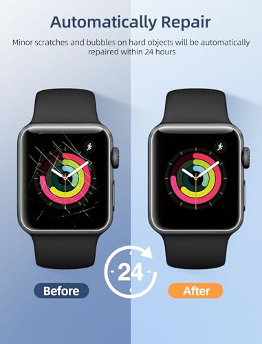 [8 Pack] Screen Protector for Apple Watch Series 38mm 3/2/1 Anti-Scratch,iWatch Self-Healing Soft TPU,Bubble-Free,HD Clear Soft Watch Film,Touch Sensitive,Ultra-thin for iWatch Accessories - size: 38mm Series 3/2/1