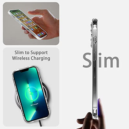 JJGoo Compatiable with iPhone 13 Pro max Case Clear, Transparent Shockproof Phone Case, Slim Anti-Scratch Hard PC Back Protective Cover Bumper, Clear - color: Clear