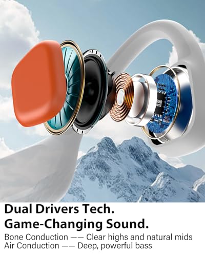 Bone Conduction Headphones, Swimming Headphones, Orange-White - color: Orange-white