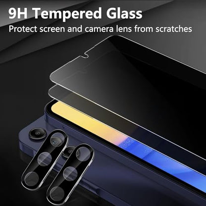 [2 +2 for Samsung Galaxy A25 5G Privacy Screen protector with careme les[Protect privacy][Scratch resistant][Anti Fingerprint][Bubble-Free][Easy installation] - size: Galaxy A25 2+2