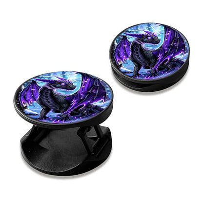 [2 Pack] Cell Phone Grip with Expanding Kickstand, Snow Dragon - color: Snow Dragon