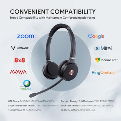 Yealink WH62 Dual UC DECT Wireless Headset for IP Phone & PC Zoom Certified - style: WH62 Dual-Ear UC (base)