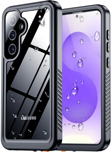 SPIDERCASE Upgraded for Samsung Galaxy S25 Case Waterproof,Built-in Screen & Camera Lens Protector[IP68 Underwater] [Military Grade Shockproof] Full Body Protection Phone Case,Black/Clear - color: Black/Clear, size: Samsung Galaxy S25