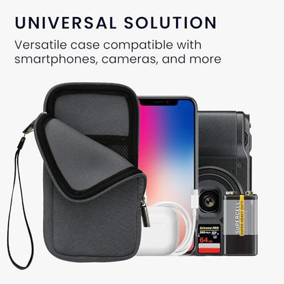 kwmobile Universal Phone Pouch Size XL - 6.7/6.8" - Neoprene Smartphone Pouch with Zip - Water-Repellent Mobile Phone Case - Sleeve in Blue Grey - color: blue grey, size: XL - 6.7/6.8"