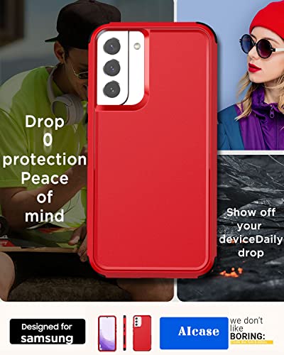 AICase for Galaxy S22 Case,Heavy Duty Rugged Pocket-Friendly Phone Case,Durable Military Grade Protection Shockproof/Drop Proof/Dust-Proof Protective Cover for Samsung Galaxy S22 6.1“ (Red/Black) - color: Red/Black Case