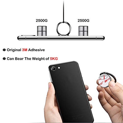 Pikabo Adhesive Phone Ring Holder Stand, 360° Rotation Cell Phone Finger Ring Kickstand, Glitter Phone Grip for Smartphones. (Glitter Black)