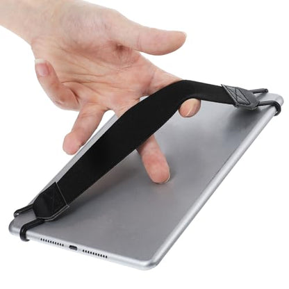 Ptwola Hand Strap Holder Universal Tablet Secure Grip Holder High Elasticity Finger Handle Bands Accessories Versatile Lightweight Bundle Strap Stretchable to 8.27-14.96 inches for Readers - color: black