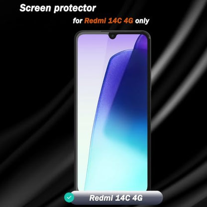 3+2 Pack Tempered Glass for Redmi 14C 4G Screen Protector with Camera Lens Protector, 9H Hardness, HD Clear Film, Case Friendly, Screen Protector for Redmi 14C 4G - size: for Redmi 14C 4G Glass