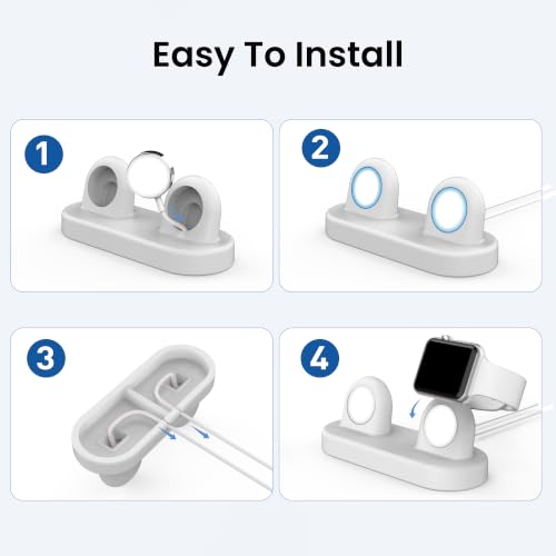 Delidigi for Dual Apple Watch Charger Stand, Charging Cable Not Included - color: Grey, Charger Not Included!