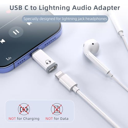 Jadebones USB C to Light-ning Headphone Audio Adapter, 2 Pack