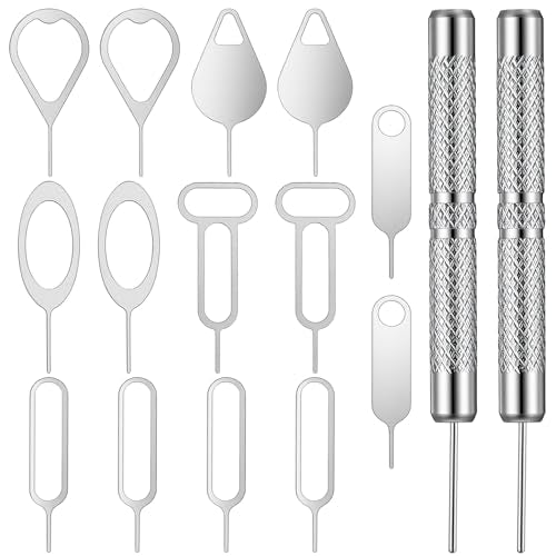 16Pcs Sim Card Removal Tool Set, Sim Ejector Tool Smooth and Burr-Free SD Card Removal Tools Key Cards Tray Ejector Pins for All Cell Phones