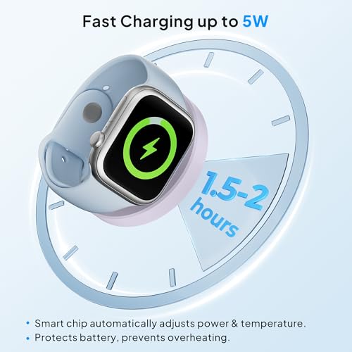 Elebase 5W for Apple Watch Ultra 3 Charger Dock Fast Charging Stand USBC - color: Purple