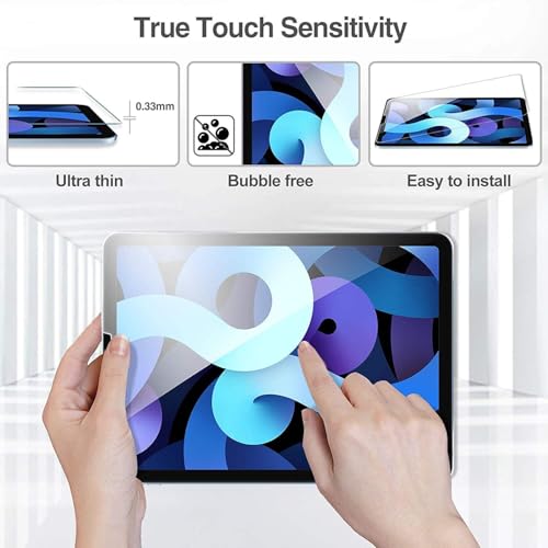 ENTRONIX Clear Screen Protector Compatible with iPad 10 Gen (2022) 10.9 Inches, Tempered Glass Scratch-Resistant Anti-Drop Protection & Case Friendly, Easy to Install, 3-Pack