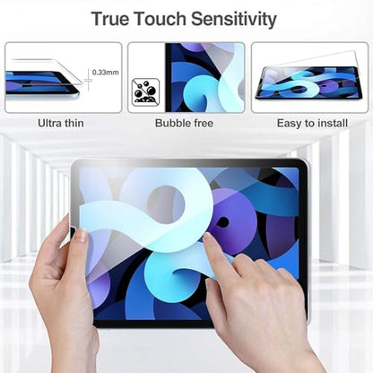 ENTRONIX Clear Screen Protector Compatible with iPad 10 Gen (2022) 10.9 Inches, Tempered Glass Scratch-Resistant Anti-Drop Protection & Case Friendly, Easy to Install, 3-Pack