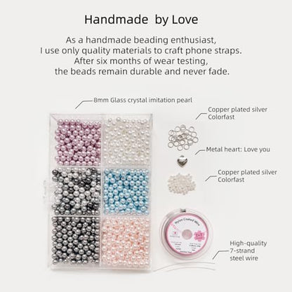 Phone Charm Wrist Strap for Women, Detachable Anti-Theft Cell Phone Case Camera AirPods Bags Keychains Lanyard with Tether Tab for iPhone, Samsung and Most Smartphones, Hand-free Beaded Chain (Black and Gray) - color: Black and Gray