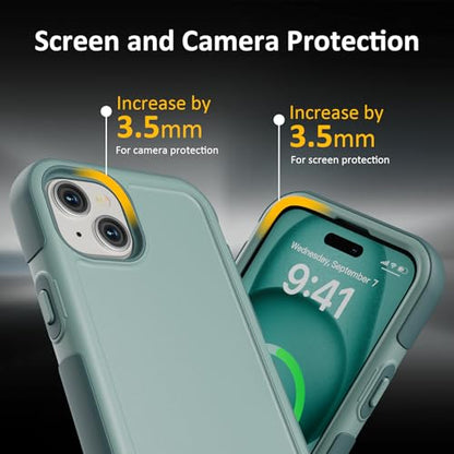 Follaroma Magnetic for iPhone 15 Case, Heavy Duty Phone Cases, Green, 6.1" | Compatible with MagSafe, Heavy Duty Shockproof,Military-Grade Anti-Drop Protective,Dual Layer Magnetic Protection Phone Cover - color: Green, size: iPhone 15 6.1''