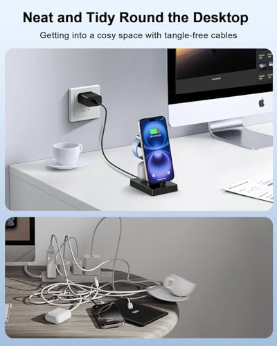 30W Fast 3 in 1 Charging Station for Apple Devices - ADADPU USB C Charger Stand for iPhone 18 Pro Max 17 16 15 & AirPods 4, Wireless Charger Dock Compatible with Apple Watch Ultra/10/9/8/7/6/5/4/3/SE - color: Classic Black