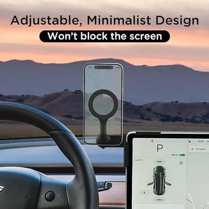 CYBERGUYS! Magnetic Phone Mount for Tesla Monitor - Tesla Model 3/Y X/S (2022) Accessories for All Cell Phones - Strong Magnetic Hold Tesla Phone Mount - Tesla Phone Holder Mag Safe Compatible - Black