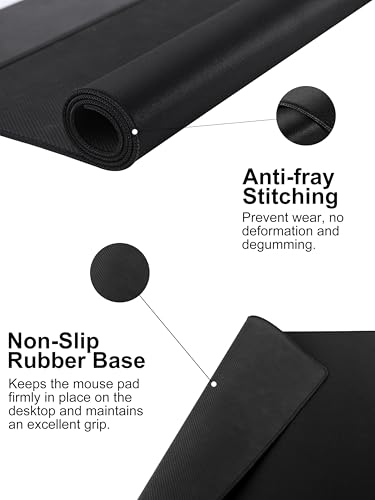 TopMade Wireless Charging Mouse Pad, 31.5"x15.75" XXL Large Desk Mat - color: Black-31.5"x15.8"-Adapter