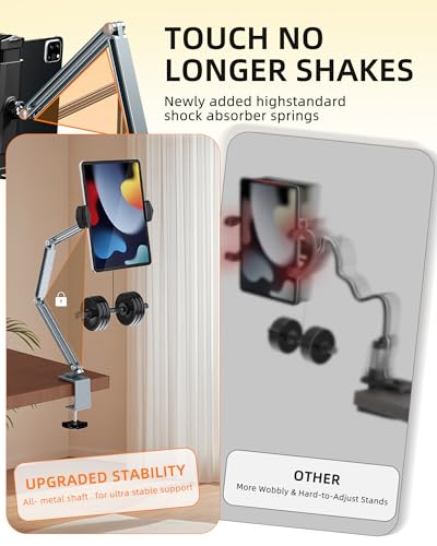 Tablet Stand Holder for Desk Mount, Ultra-Sturdy Phone & iPad Holder with 360° Rotation, Aluminum Tablet Arm Mount, Adjustable Kindle Stand Fits 4-13" Devices (iPad Pro/Air/Mini) #931001