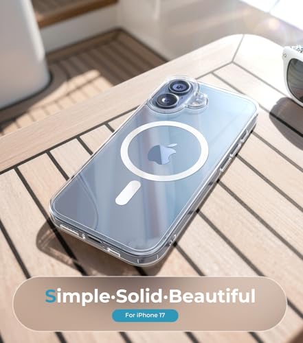 Maledan Clear Magnetic Case for iPhone 17 Phone Cases with Camera Control, Anti-Yellowing Crystal Clear for Apple17 case Compatible MagSafe, Shockproof Protection for iPhone 17 Cases Transparent - size: iPhone 17 6.3"