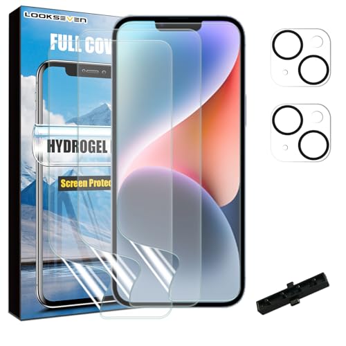 3 Hydrogel Films + 2 Tempered Glass Lens Protector For iPhone 14 Plus - size: iPhone 14 Plus