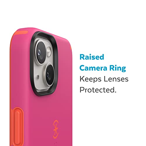 Speck iPhone 15 Plus & 14 Plus Case - Slim Phone Case with Drop Protection, Scratch Resistant with Soft Touch for 6.7 inch iPhone - Dual Layer Case, Digital Pink/Energy Red CandyShell Pro - color: Digital Pink/Energy Red