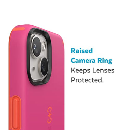Speck iPhone 15 Plus & 14 Plus Case - Slim Phone Case with Drop Protection, Scratch Resistant with Soft Touch for 6.7 inch iPhone - Dual Layer Case, Digital Pink/Energy Red CandyShell Pro - color: Digital Pink/Energy Red